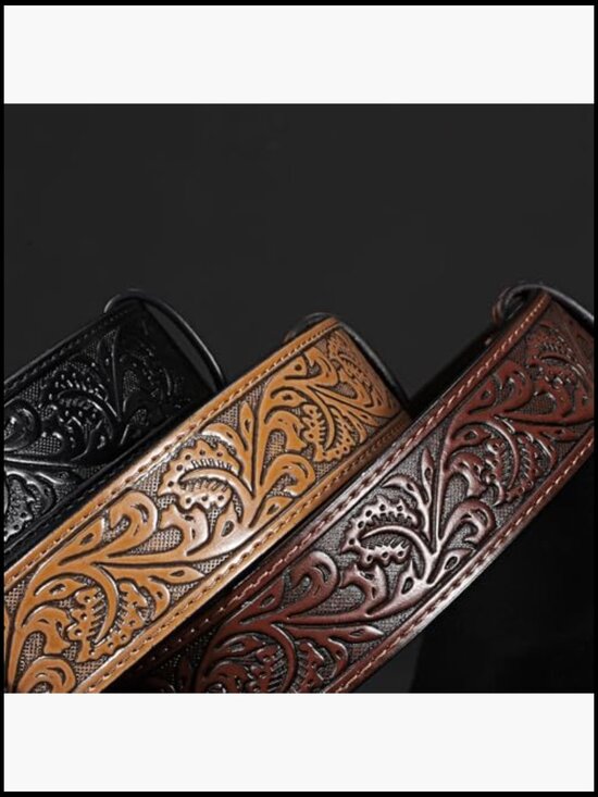 3 Pack Western Leather Belts Without Buckle, Adjustable Straps main image 7